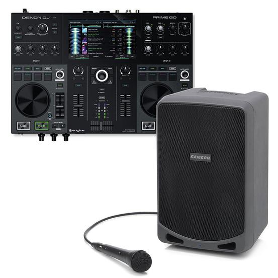 Denon & Samson Fully Portable Battery Powered DJ System w/ Prime Go